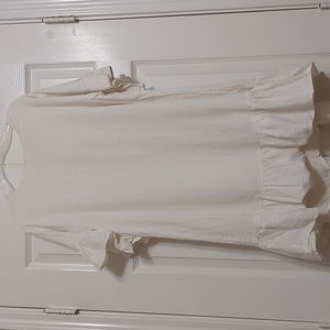 Urban outfitters white ruffle linen dress size small